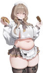  1girl 2d 2d_(artwork) 2d_art 2d_artwork android apron bangs bare_belly bare_hands bare_thighs barely_clothed belly belly_bulge belly_button big_breast big_breasts black_choker black_legwear black_nail_polish black_nails black_ribbon blush bonnet bread bready_(nikke) breasts brown_eyes brown_hair brunette brunette_female button_down_shirt buttoned_shirt buttons chewing child_bearing_hips chin chocolate choker chubby clear_skin close-up close_up close_up_view closed_mouth closeup closeup_view clothed clothed_female clothing collar cookie crease crumbs curvy curvy_body curvy_female curvy_figure curvy_hips curvy_thighs cute cute_face cyborg dark_nails dirty dirty_face drawing ear ears eating embarrassed exposed_torso eyebrows eyebrows_visible_through_hair eyelashes eyelashes_visible_through_hair eyes eyes_visible_through_hair fabric face fair-skinned_female fancy fat_belly fat_girl fat_legs fat_thighs fat_woman feet_out_of_frame female_only food forehead front_braid goddess_of_victory:_nikke hair hair_between_eyes hand hands hankerchief headwear heart heart_shaped_pupils heart_symbol high_quality high_res high_resolution holding_food holding_object huge_breasts huge_tits human human_only implied_nudity jacket jacket_open jacket_partially_removed knees_out_of_frame light-skinned_female light_skin lighting long_hair long_sleeves massive_breasts massive_thighs messy micro_skirt midriff midriff_baring_shirt mouth nail_polish nick7 nipples_covered no_gloves no_panties_under_skirt no_pants no_watermark pale pale-skinned_female pale_skin pale_skinned_female plump plus_size polka_dot polka_dot_hat pupils ribbon ribbons semi_clothed semi_nude shade shaded shading shadow shadows shiny short_skirt slut small_clothes smooth_skin stockings striped_sleeves sweet thick_breasts thick_hips thick_legs thick_thighs thighs too_small_clothes twin_braids unbuttoned_shirt under_boob undersized_clothes undersized_clothing wavy_hair wheat white_background white_clothing white_collar 