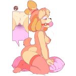 1:1 1girl absurd_res animal_crossing anthro areola ball_gag big_breasts bodily_fluids bondage bound breasts canid canine canis close-up clothing comic_panel digital_media_(artwork) domestic_dog eyeshadow female fur gag gagged genitals grinding hair high_res isabelle_(animal_crossing) legwear makeup mammal masturbation nintendo nipples nude pillow pillow_humping restraints saliva sharalythesheep shih_tzu simple_background solo stockings submissive tail thick_thighs toy_dog vulva yellow_body yellow_fur