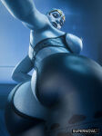 1girl 1girl 1girls 2025 3d asari ass ass_shot big_ass big_breasts blue-skinned_female blue_eyes blue_skin blue_skinned_female bra breasts breasts_out crotchless crotchless_pantyhose cupless_bra detailed_background exposed_breasts female_only functionally_nude indoors leg_tattoo lingerie lingerie_only looking_at_viewer mass_effect nipple_piercing nude nude_female piercing queen_of_spades samara selfpic supernovax tagme wide_hips