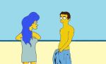  homerjysimpson marge_bouvier marge_simpson nude_beach the_simpsons yellow_skin 