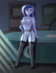  1girl 2020s 2025 absurd_res adult adult_female adult_only against_desk areola bare_hips bare_shoulders biting_own_lip black_thighhighs blue_hair blue_skin blush breasts cleft_of_venus collarbone colored_skin day desk equestria_girls eyelashes eyeliner female_pubic_hair friendship_is_magic full_body garter_belt garter_straps gluteal_fold green_eyes half_naked hasbro high_heels high_res humanization indoors lingerie looking_at_viewer makeup mature mature_female medium_breasts multicolored_hair my_little_pony navel nipples nude nude_female office parted_lips princess_luna pubic_hair pussy riouku see-through_clothes shadow smile standing stockings stomach sunlight teeth thighs twitter_username two-tone_hair uncensored underwear vice_principal_luna 