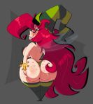 1girl ass betilla_(rayman) big_ass breasts bubble_ass bubble_butt clothing curvaceous dat_ass fat_ass female_only freckles gheyblin huge_ass large_ass large_butt milf nymph_(rayman) rayman_(series) rayman_origins red_hair sexy sexy_ass sexy_milf smelly_ass smile sweat thick_ass thick_thighs wide_hips