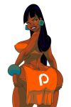 1girl ass big_ass big_breasts breasts chel clothes dark-skinned_female dark_skin dat_ass dreamworks erect_nipples happy hips latina lips long_hair looking_at_viewer looking_back nipples slb the_road_to_el_dorado wide_hips