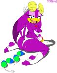 2014 anal_beads anthro areola avian big_breasts bird blue_eyes blush breasts erect_nipples female habbodude hair marthedog nipples purple_hair sex_toy smile solo sonic_(series) sonic_riders swallow_(bird) wave_the_swallow