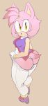 2014 amber_eyes anthro argento ass black_nose blush bracelet cat clothed clothing feline female footwear gloves hair hedgehog hybrid jewelry looking_at_viewer mammal pants pink_hair shirt shoes short_hair solo sonic_(series) standing thick_thighs thong tight_clothing undressing wide_hips