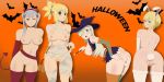 1girl 2:1_aspect_ratio black_clover dr._stone elizabeth_liones female_only fire_force halloween halloween_costume high_resolution iris_(fire_force) kohaku_(dr._stone) mandio_art noelle_silva pussy the_seven_deadly_sins uncensored very_high_resolution