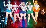 5_girls 5girls aino_minako ami_mizuno big_ass big_breasts bishoujo_senshi_sailor_moon breasts choker clothed curvy elbow_gloves female female_only full_body gloves heart hino_rei jay-marvel kino_makoto light-skinned_female light_skin looking_at_viewer makoto_kino minako_aino mizuno_ami multiple_girls rei_hino sailor_jupiter sailor_mars sailor_mercury sailor_moon sailor_venus serafuku skirt slut sluts standing tiara tsukino_usagi usagi_tsukino wide_hips