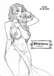  1girl aphrodite_(shuumatsu_no_valkyrie) areola areola_slip big_breasts breasts monochrome nipples rx120 shuumatsu_no_valkyrie 