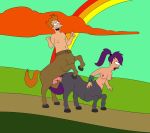  black_eyes centaur cyclops futurama horsecock leegola multiple_tails navel orange_hair penis philip_j._fry pink_lips ponytail purple_hair red_hair sex tail teeth testicles topless turanga_leela zfilm 