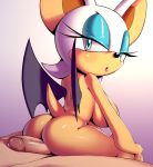 1boy 1girl apostle_(artist) ass bat blue_eyes buttjob censored eyelashes huge_ass looking_back nude penis rouge_the_bat sega sideboob sonic_(series) tail uncensored