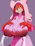 anthro areola big_breasts breasts canine clothed clothing disney dress female fox fur furry huge_breasts lactating maid_marian mammal milk orange_fur robin_hood robin_hood_(disney) solo translucent transparent_clothing vhsdaii wet_clothing