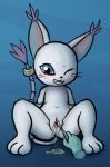  bdsm blood blue_eyes bondage circumcision crying digimon gatomon kekitopu scalpel string tail tears watersport 