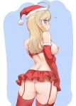 akamatsu_kaede ass blonde_hair blush bra breasts butt christmas christmas_hat christmas_outfit danganronpa danganronpa_(series) danganronpa_v3 danganronpa_v3:_killing_harmony eyelashes female female_only garter_belt garter_straps high_resolution human light-skinned_female light_skin lingerie long_hair looking_at_viewer looking_back nipples nopan pale_skin pink_eyes potential_duplicate qosic schoolgirl shy sideboob skirt slim solo_female stockings teen very_high_resolution violet_eyes