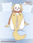 1girl 2020 2d_animation 5_toes aggressive_retsuko anime anthro arm_markings barefoot belly big_breasts bikomation blush bodily_fluids bra breasts canid canine canis cheek_tuft clitoris closed_eyes clothing conditional_dnp curvy_figure dialogue digital_media_(artwork) domestic_dog ear_tuft english_text eye_markings eyebrows eyelashes eyeshadow facial_markings facial_tuft feet fingers frame_by_frame fur fur_markings fur_tuft furniture furry genital_fluids genitals gif happy head_markings inui_(aggressive_retsuko) leg_markings long_legs looking_pleasured looking_up loop makeup mammal markings mascara monotone_belly monotone_tail mouth_closed multicolored_body multicolored_fur multicolored_markings nipples open_mouth orange_body orange_fur orange_tail pawpads pink_nipples pussy pussy_juice sanrio shaved shaved_pussy short_playtime smile snout socks_(marking) soles spread_legs spread_pussy spreading tan_body tan_fur text thin_eyebrows toes topwear tuft two_tone_body two_tone_face two_tone_fur underwear waving_tail white_body white_face white_fur wide_hips yellow_body yellow_fur