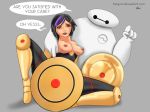  baymax big_hero_6 black_hair breasts brown_eyes covering disney gogo_tomago hotgum marvel nipples 