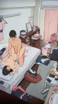  1boy 1girl ass backpack bean_bag bed bed_sheet black_hair blush boxers bra breasts cellphone censored charging cleavage clothes comic condom condom_wrapper couple cup curled_toes dating deep_penetration desk dorm doujinshi full_color holding iphone looking_at_each_other male/female manga messy_clothes messy_room mirror missionary missionary_position nipples no_eyes nude orgasm original original_character panties panties_up pixiv_id_17343769 purse pussy screaming sex short_shorts shy sigh speaker student thrusting tissue_box translated trash_can university vaginal vaginal_penetration waka_matsu 