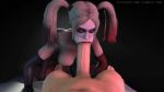 3d ass breasts deepthroat elbow_gloves fellatio harley_quinn oral penis pov topless