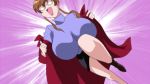  00s 1girl anime big_breasts bouncing breasts brown_hair coat ecchi funny gif glasses high_heel lipstick mahoromatic running shikijou_saori solo teacher twin_tails 