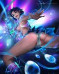  1girl ami_mizuno ass bishoujo_senshi_sailor_moon blue_eyes blue_hair blue_skirt breast female female_only henshin legs looking_at_viewer mizuno_ami mostly_nude no_bra panties sailor_mercury sailor_moon short_hair sideboob skirt solo topless upskirt 