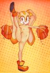 abstract_background ass breasts cream_the_rabbit cub erect_nipples female furry lagomorph looking_at_viewer mammal navel nipples open_mouth pom_poms presenting presenting_pussy pussy puuzo rabbit sega slut small_breasts smile solo sonic_(series) whore young