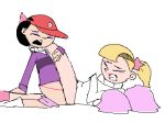 animated baseball_cap black_hair blonde_hair female gif olord sex strap-on the_fairly_oddparents trixie_tang veronica_star yuri