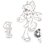  anthro big_penis breasts clothing dickgirl duo footwear humanoid_penis intersex male neokat penis precum rouge_the_bat sandals sonic_(series) sonic_the_hedgehog testicles uncut 