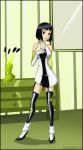  1girl asian ben_10 ben_10:_alien_force big_breasts black_hair breasts clothed dress female female_only julie_yamamoto looking_at_viewer rosvo short_hair solo standing stockings 