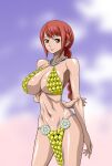  1girl alluring athletic_female big_breasts bikini breasts chainmail_bikini cleavage female_abs female_focus fit_female long_hair nel-zel_formula one_piece panties pink_hair rebecca_(one_piece) swimsuit underwear 