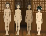 1girl 4girls anaxus avatar:_the_last_airbender azula barefoot black_hair blind blush breasts brown_hair contentious_content embarrassed feet full_body high_resolution innie_pussy katara lineup long_hair looking_at_viewer multiple_girls nipples nude one_eye_closed ponytail pussy room short_hair size_comparison smile tied_hair toph_bei_fong ty_lee wink