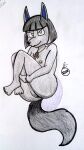 1girl 1girl anthro anubian_jackal breasts female_only furry jackal nightshade_(kadath) pussy rdk solo_female traditional_media_(artwork)