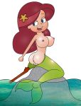  ass ass big_breasts blue_eyes breasts butthole green_tail helix marina_(zig_and_sharko) mermaid mermaid_tail nipples ocean open-mouth_smile open_eyes open_mouth red_hair sea shiny shiny_hair shiny_skin sitting sitting_on_rock vaginal white_background xilam zig zig_and_sharko 