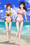 2_girls alluring beach big_breasts bikini hayami_umika hot iwa kaitou_sentai_lupinranger_vs._keisatsu_sentai_patranger myoujin_tsukasa ocean sexy super_sentai voluptuous