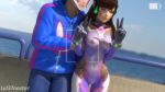 1boy 1girl animated ass_focus ass_grab blizzard_entertainment bodypaint d.va_(overwatch) erect_nipples hetero lvl3toaster no_bra no_panties outdoor_nudity outdoors overwatch painted_body posing recording small_breasts tagme uncensored webm