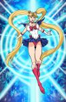  1girl bishoujo_senshi_sailor_moon blonde blonde_hair blue_skirt boots choker clothed earrings female female_human female_only gloves hair human human_only jac400 long_hair looking_at_viewer panties sailor_moon sailor_moon_(series) serafuku skirt skirt_lift solo_female standing tiara tsukino_usagi twin_tails usagi_tsukino 