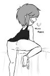 1girl anus ass bed bottomless cum ed,_edd,_'n'_eddy freckles hair heart marie_kanker panties panties_around_legs short_hair smile