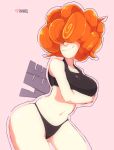 afro big_breasts breasts ed,_edd,_'n'_eddy freckles lee_kanker orange_hair shiny shiny_skin smile wide_hips