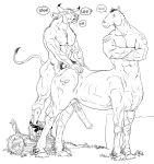  2boys anal anal_sex bovine bull centaur edit equine erection feet furronika furry hooves horns horse horsecock male male_only mammal minotaur monochrome multiple_boys multiple_males muscle mythology nipples penetration penis rape spotted testicle text yaoi 