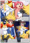  bbmbbf braixen calem calem_(pokemon) comic joy joy_(pokemon) nintendo nurse_joy palcomix pokemon pokepornlive the_evolution_of_love_2 