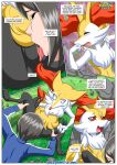 bbmbbf braixen calem calem_(pokemon) comic nintendo palcomix pokemon pokepornlive the_evolution_of_love_2