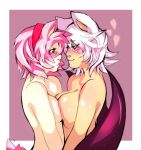 2girls amy_rose antiheld arm arms art babe bare_shoulders bat bat_ears bat_wings big_breasts black_eyes blush breast_press breasts chiropteran erinaceinae_humanoid eyeshadow face-to-face female furry green_eyes hair hair_between_eyes heart hedgehog incipient_kiss large_breasts lipstick love mammal medium_breasts membrane_(anatomy) membranous_wings mobian_(species) multiple_girls mutual_yuri naughty_face neck nude pink_fur pink_hair red_dress rouge_the_bat sega shiny shiny_hair shiny_skin short_hair shy sideboob sonic_(series) sonic_the_hedgehog_(series) symmetrical_docking tabletorgy tail tan_skin teal_eyes upper_body white_gloves white_hair wings yuri