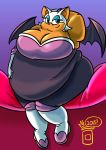 1girl bat belly big_belly chubby mammal morbidly_obese overweight rouge_the_bat royaljellysandwich sega sonic_the_hedgehog