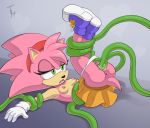 1girl 2015 amy_rose amy_rose_(classic) anthro anus areola ass black_nose breasts clothing erect_nipples eyelashes forced gloves green_eyes half-closed_eyes hedgehog mammal nipples open_mouth panties panty_pull penetration pussy pussy_juice rape restrained rosy_the_rascal sega skirt sonic_(series) sonic_the_hedgehog_(series) teeth tentacle tentacle_rape the_other_half tongue underwear vaginal vaginal_penetration