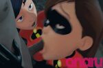 1boy 2_girls 3d adult adult_and_teenager adult_female adult_only anaru black_hair blue_eyes brown_hair elastigirl fellatio gif helen_parr loop mask milf mother_&_daughter oral oral_sex sucking_penis teen teenage teenage_girl teenager the_incredibles violet_parr