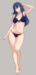  1girl alluring blue_eyes blue_hair bra bushidokuroi dark_hair feet fire_emblem fire_emblem:_awakening hair light-skinned_female light_skin long_hair lucina lucina_(fire_emblem) nintendo panties ribbons stomach tummy underwear voluptuous 