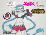  blue_hair breasts champion dildo dildo_in_vagina flat_chest jinx_(league_of_legends) league_of_legends nsfw-dealer_(artist) vaginal_penetration 