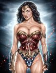  armando_huerta big_breasts black_hair celeb dc dc_comics gal_gadot lasso_of_truth lipstick long_hair looking_at_viewer muscular_female solo_female wonder_woman wonder_woman_(series) 