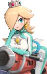  1girl alluring biker_rosalina blonde_hair blue_eyes bodysuit gonzarez mario_(series) mario_kart_8 mario_kart_wii motor_vehicle motorcycle nintendo princess_rosalina rosalina super_mario_bros. super_mario_galaxy 