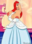 big_breasts breasts cinderella cinderella_(cosplay) cosplay crossover disney dress jessica_rabbit nipples skirbinator tagme who_framed_roger_rabbit