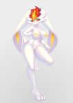 artist_request breasts bunny bunny_girl cinderace nude_female pokemon pokemon_(game) pokemorph pussy rabbit red_hair white_fur yellow_nipples