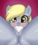 1girl blush cameltoe close-up derpy_hooves friendship_is_magic looking_at_you mrsamson00_(artist) my_little_pony panties questionable solo_female thong